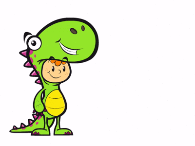 Dino Boy! animated cartoon costume cute dino dinosaur gif ginger line sticker