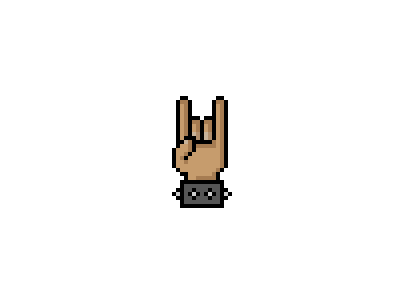 Thumbs Up animated gif digital sticker metal pixel art rocknroll thumbsup