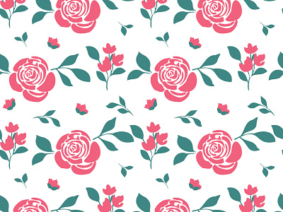 Flat rose flower seamless pattern floral pattern illustration pattern seamless pattern surfacedesign surfacepattern