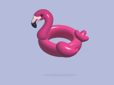 Flamingo Float - 3D Summer Illustration