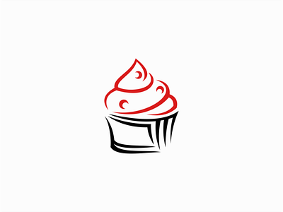 Cupcake branding cupcake geometric identity lines logo mark symbol