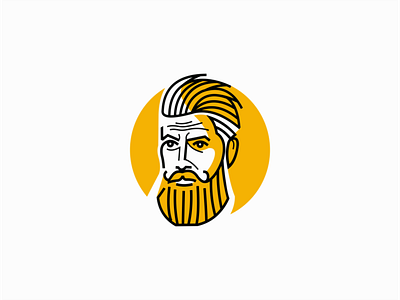 Bearded Man barber barbershop beard branding design geometric identity logo man mark masculine people portrait vector