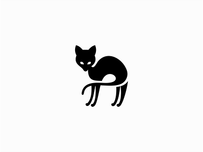 Black Cat animals black branding cat design identity logo magical mark pet symbol vector