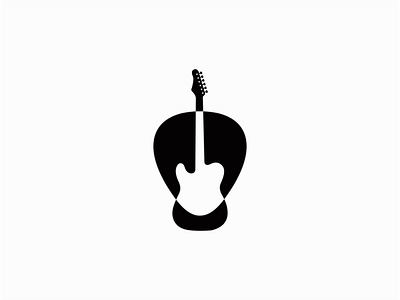 Guitar & Pick branding design guitar identity logo mark music negative space pick