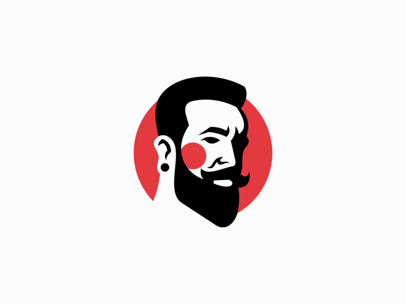 Bearded Man Logo by Lucian Radu on Dribbble