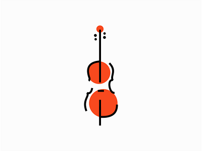 Cello Logo brand branding cello classical concert design geometric identity illustration instrument logo mark modern music musician orchestra sale symbol vector violin