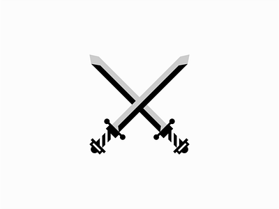 Swords design geometric identity logo mark sale sword swords vector