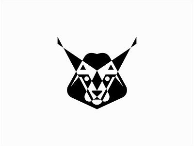 Lynx animals branding cat design feline geometric identity logo lynx mark sale vector wild