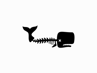 Dead Whale Logo animal animals bones branding dead death design horror identity illustration logo marine mark mascot sale sperm whale urban vector whale whales
