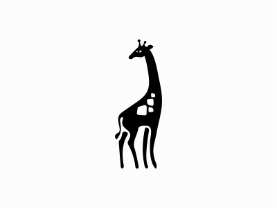 Giraffe animal animals black branding design giraffe identity logo mark monochrome sale symbol tall vector