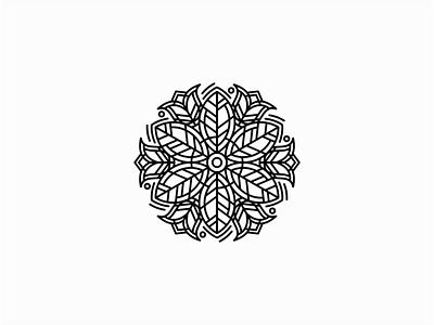 Flower Mandala branding design flower flowers geometric identity leaf leaves lines logo mandala mark symbol vector