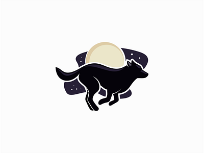 Wolf and Moon animal animals branding design identity illustration logo mark moon night sale symbol vector wild wolf
