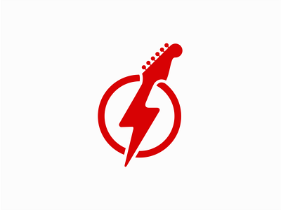 Guitar Thunder branding design geometric guitar guitarist identity logo mark music symbol thunder vector