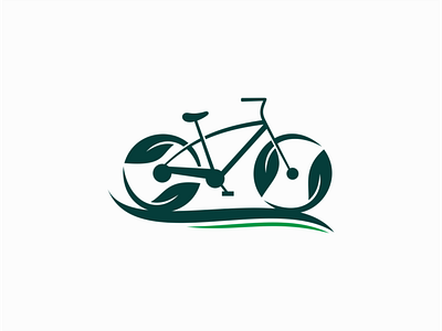 Eco Bike bicycle bike branding design eco geometric green identity illustration leaf leaves logo mark nature sale symbol vector