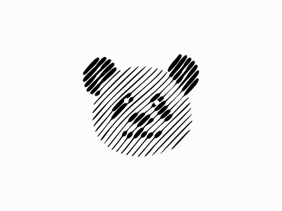Panda animals branding design geometric identity line lines logo mark panda sale scratchboard symbol vector