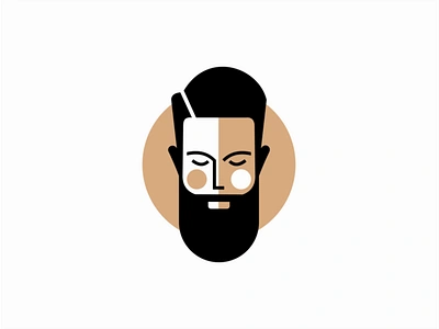 Bearded Man barber barbershop beard bearded branding design emblem face geometric icon identity illustration logo man mark modern premium sale symbol vector