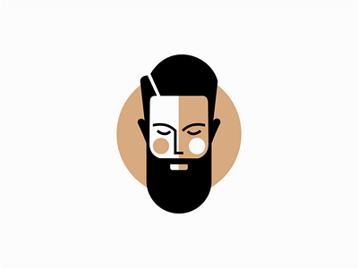 Bearded Man barber barbershop beard bearded branding design emblem face geometric icon identity illustration logo man mark modern premium sale symbol vector