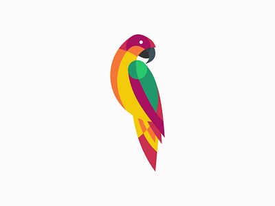 Parrot animals bird branding colorfull colors design geometric identity illustration logo mark parrot sale symbol vector
