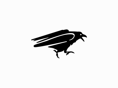 Running Raven animal animals bird branding clean crow design emblem graphic horror icon identity illustration logo mark premium raven sale symbol vector