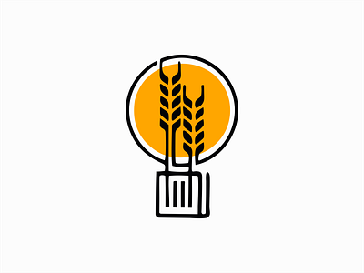 Wheat Growing From A Book agriculture book branding design emblem farm grain graphic icon identity illustration line logo mark modern premium sale symbol vector wheat