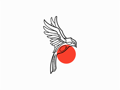 flying bird logo in circle