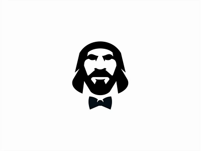 Neanderthal Gentleman bowtie branding design face gentleman graphic identity illustration logo mark modern neanderthal original portrait premium primitive sale symbol unique vector