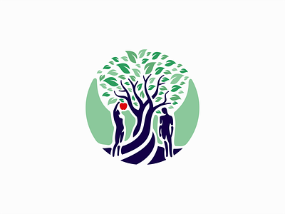 Garden of Eden (Adam and Eve) adam apple branding design eden eve garden graphic identity illustration logo mark modern original premium sale symbol tree unique vector