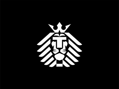 Geometric Lion and Letter T animal animals branding crown design emblem geometric icon identity illustration king lion logo mark modern premium sale symbol vector