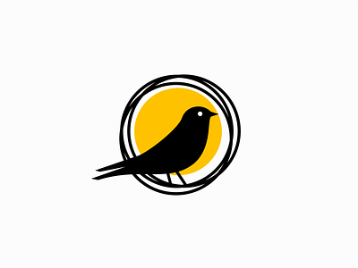 Bird and Nest Logo animal bird branding design emblem graphic icon identity illustration logo mark minimalist modern nature nest symbol vector
