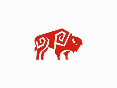 Geometric Bison Logo