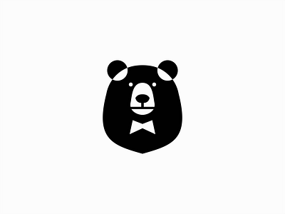 Elegant Bear Logo animal bear bow tie branding cartoon design elegant emblem flat icon identity illustration logo mark mascot modern original symbol vector