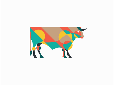 Geometric Bull Logo animal branding bull cattle cow design emblem farm geometric icon identity illustration logo mark modern ox symbol vector