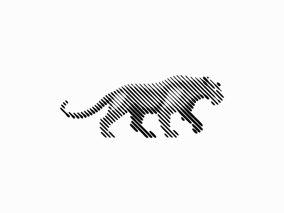 Scratchboard Panther Logo branding cougar design emblem feline geometric icon identity illustration leopard line lines logo mark modern panther puma scratchboard symbol vector