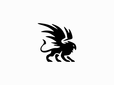 Griffin Logo animal animals bird branding design emblem griffin gryphon heraldic icon identity illustration lion logo magic mark sale symbol vector wings