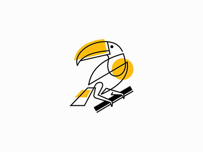 Toucan Logo bird branding cute design emblem exotic geometric icon identity illustration lines logo mark modern nature symbol toucan tucan vector
