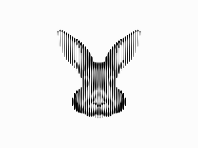 Scratchboard Rabbit Head Logo animal branding bunny cute design emblem geometric icon identity illustration line lines logo mark pet rabbit scratchboard symbol vector