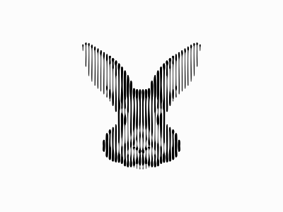 Scratchboard Rabbit Head Logo
