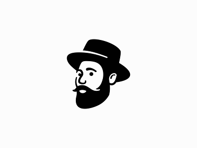 Gentleman Logo beard branding design emblem face gentleman hat icon identity illustration logo man mark minimalist moustache portrait premium sir symbol vector
