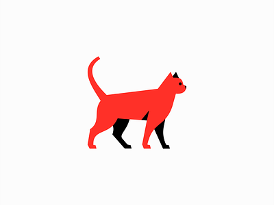 Cat Logo branding cat design emblem feline geometric icon identity illustration kitty logo mark mascot meow modern orange pet symbol vector vet