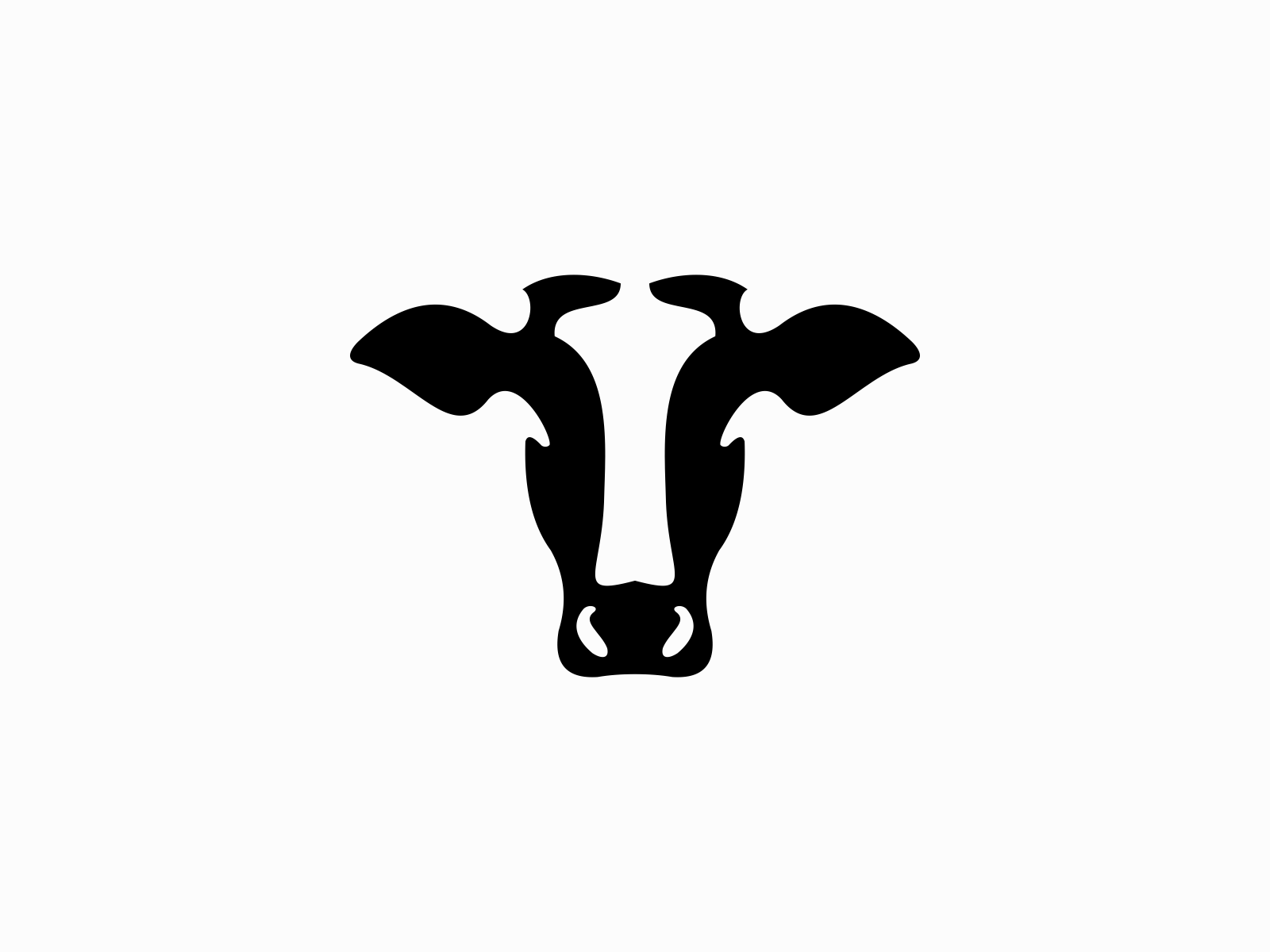 Cow head stylized symbol, cow portrait. Silhouette of farm animal, cattle.  Emblem, logo or label for design. Vector illustration. Stock Vector | Adobe  Stock