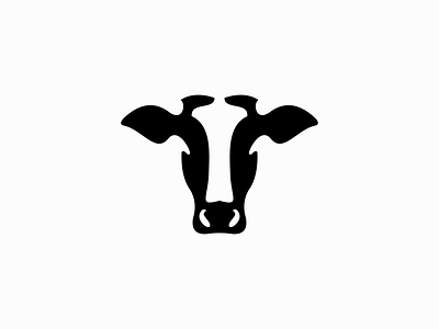 Cow Logo animal branding cattle cow dairy design emblem farm icon identity illustration logo mark modern negative space sale symbol vector