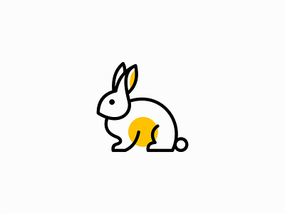 Rabbit Logo animal branding bunny cute design emblem flat geometric icon identity illustration line lines logo mark pet rabbit symbol vector vet
