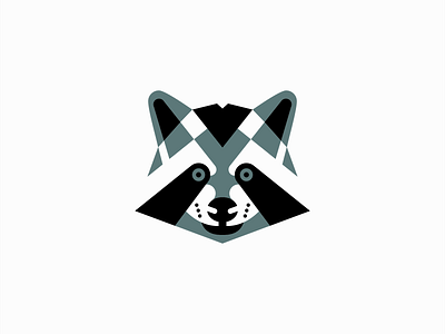 Geometric Raccoon Logo abstract animal branding design emblem geometric icon identity illustration logo mark mascot modern raccoon scavenger symbol thief vector