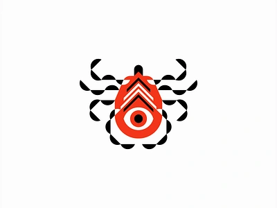 Geometric Tick And Eye Logo abstract animal branding design emblem eye geometric icon identity illustration inktober insect logo mark modern parasite surreal symbol tick vector