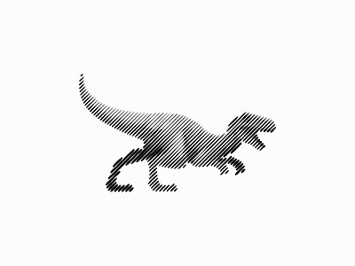 Scratchboard Velociraptor Logo