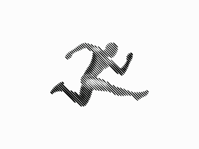 Scratchboard Jumping Person Logo abstract branding design identity illustration jump jumping line lines logo man mark run running scratchboard sport sports symbol vector woman