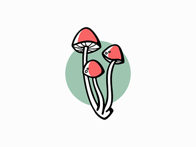 Magic Mushrooms Logo branding design emblem euphoria fungus icon identity illustration logo magic mark mushroom mushrooms nature plant spiritual symbol vector