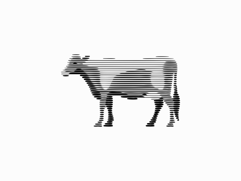 Scratchboard Cow Logo by Lucian Radu on Dribbble