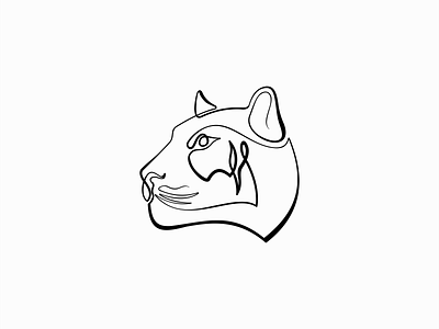 One Line Tiger Logo animal branding carnivore cat cougar design feline icon identity illustration line lioness logo mark modern nature panther symbol tiger vector