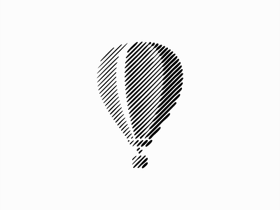 Scratchboard Hot Air Balloon Logo